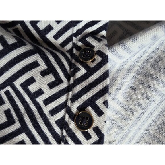 Talbots Womens Geometric Print Polo Shirt Size L Cotton & Modal - Picture 5 of 7